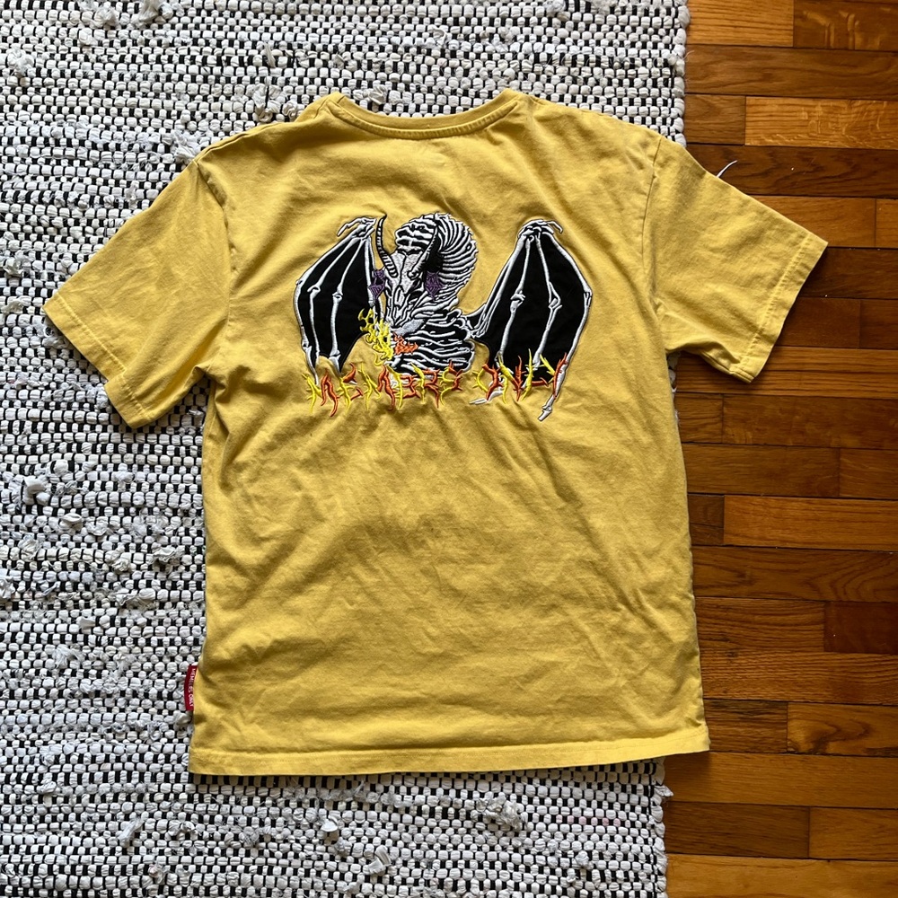 Members Only Demon Dragon Embroidered Graphic Short Sleeve T-shirt